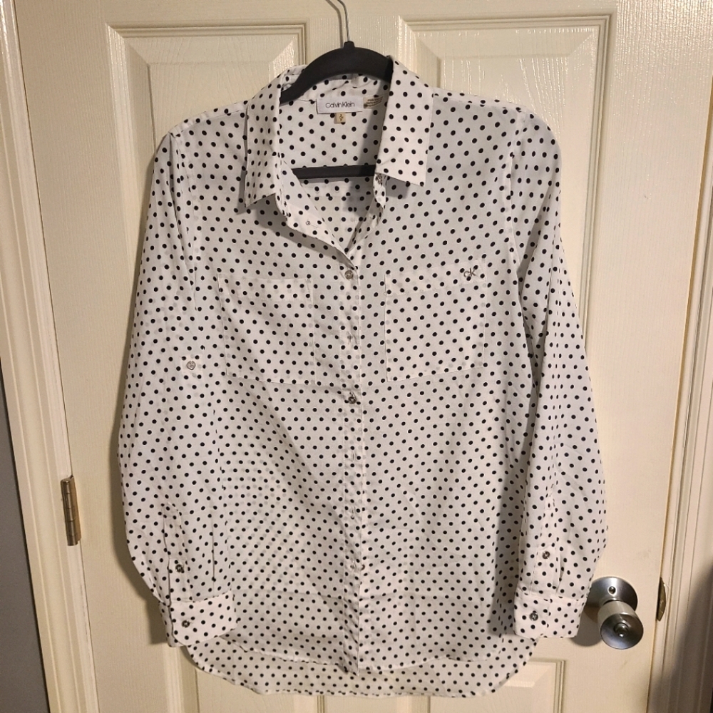 Calvin Klein Convertible Sleeve Blouse